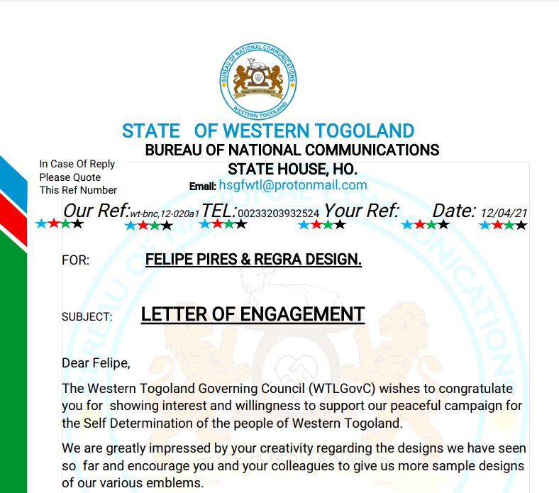 Western Togoland Government Letterhead